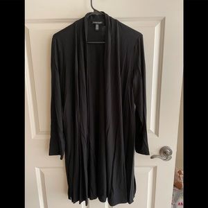 Eileen Fisher womens black open duster